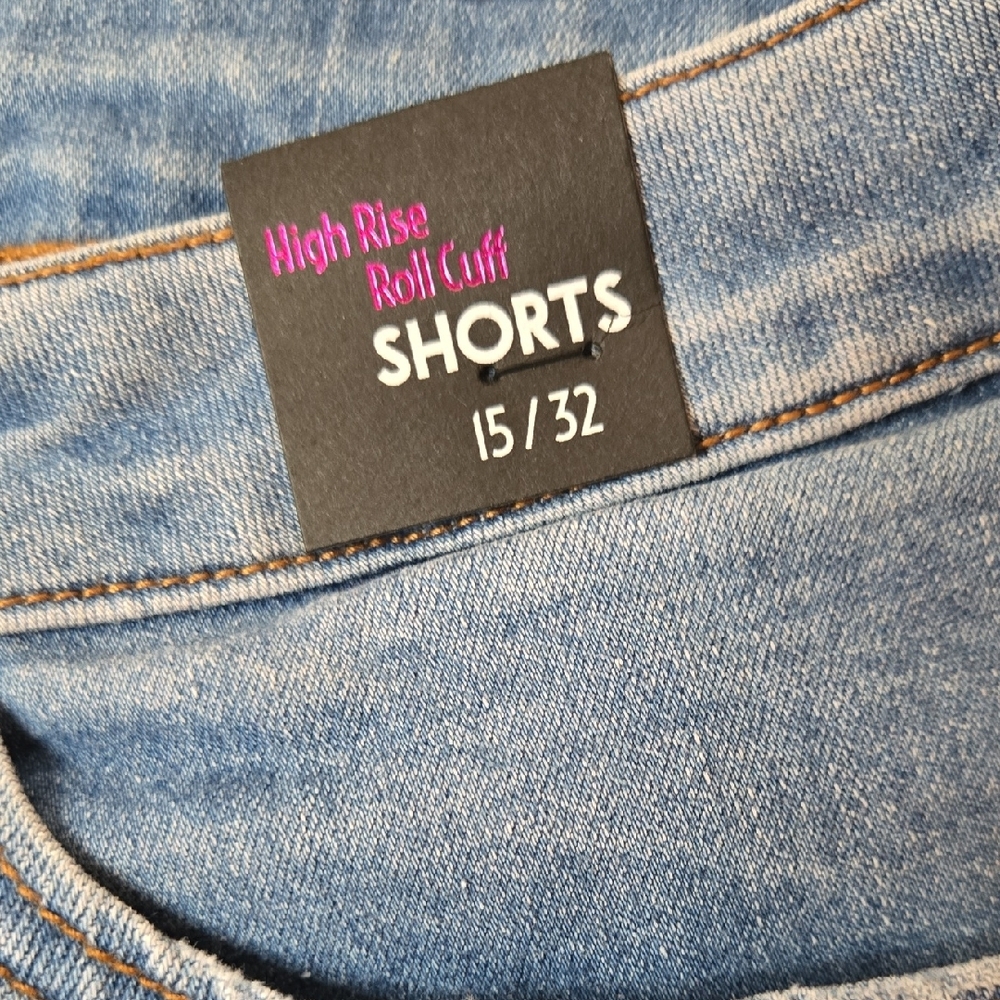 Simple Society Light Blue Distressed Jean Shorts - Picture 8 of 12